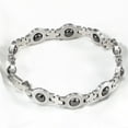 thumbnail image 3 of relayinert Trendy Silver Color Bracelet Energy Lodestone Jewelry Fashion Accessory Men Titanium Steel Twisted Bangle, 3 of 6