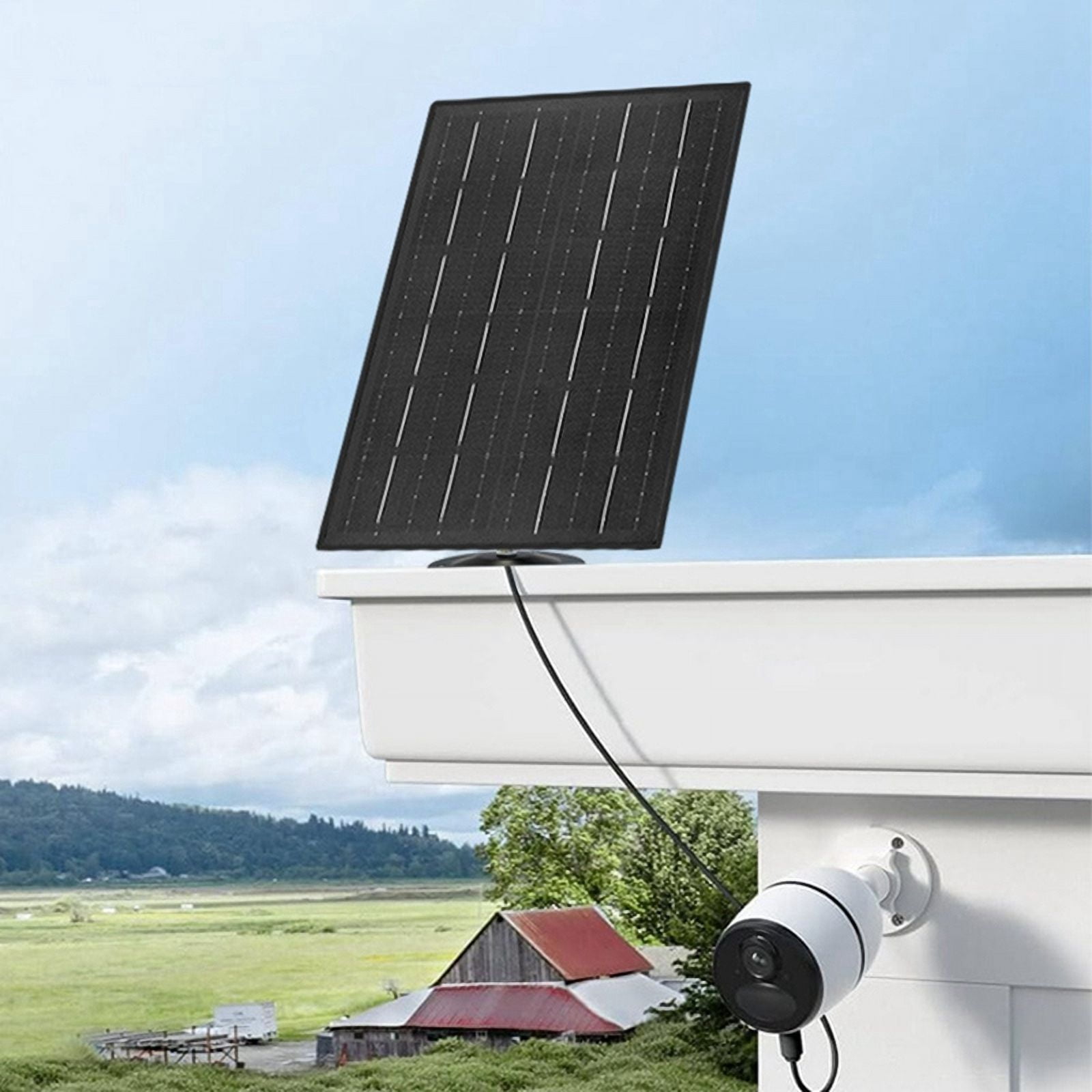 10W 5V Solar Panels for Security Cameras Recharged Battery Cameras Adjustable Security Camera Power Supply