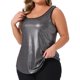 thumbnail image 4 of Camisetas sin mangas de cuello cuadrado brillantes para fiesta de Agnes Orinda, talla grande, 4X, plateadas, 4 of 6