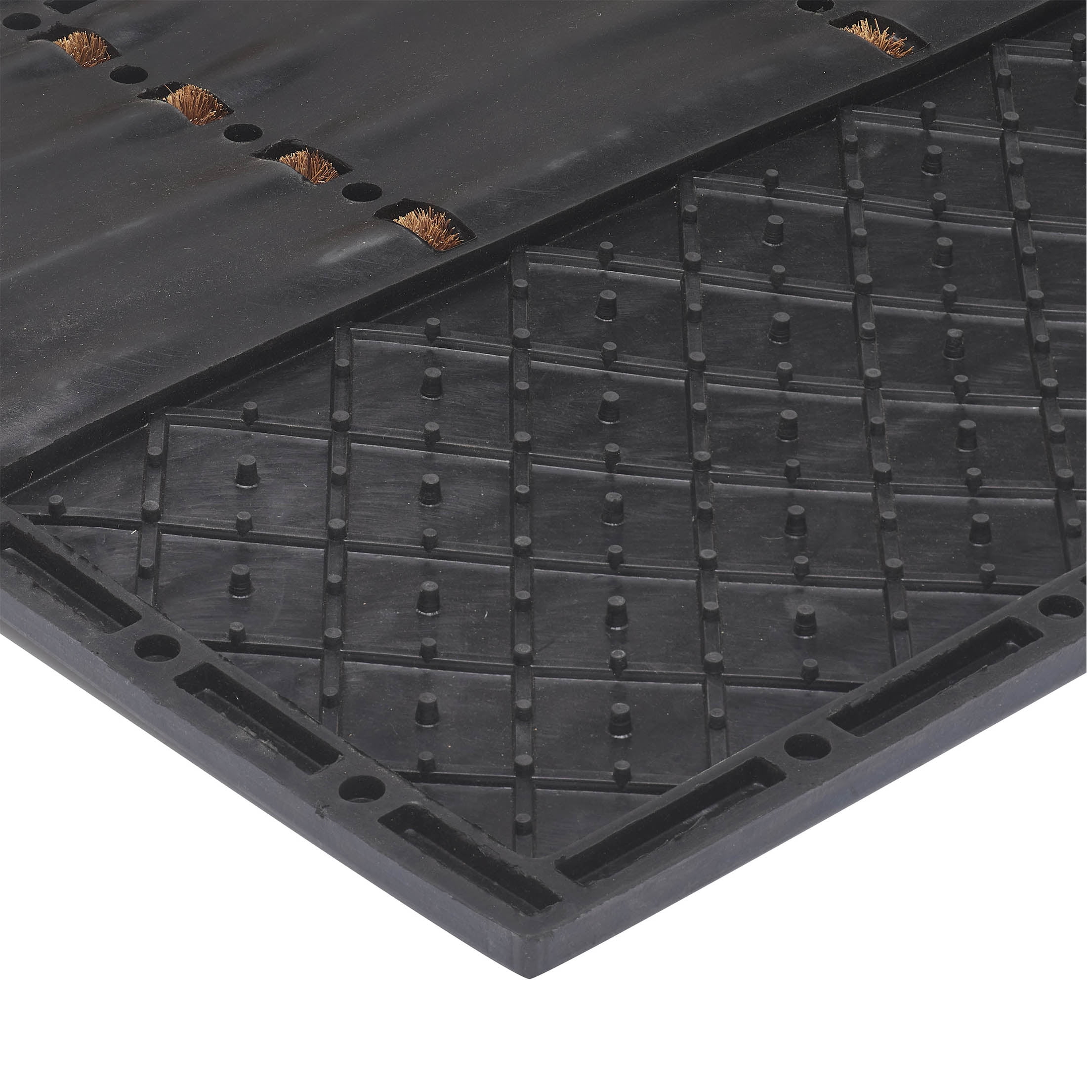 (4 pack) Mainstays Hardy Black Boot Scraper Coir Outdoor Doormat, 18" x 30"