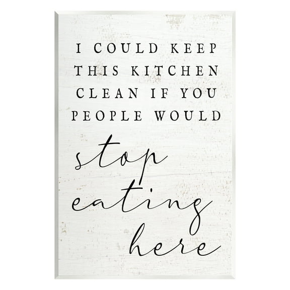Stupell Keep This Kitchen Clean Funny Phrase Food & Beverage Painting Wall Plaque Unframed Art Print Wall Art