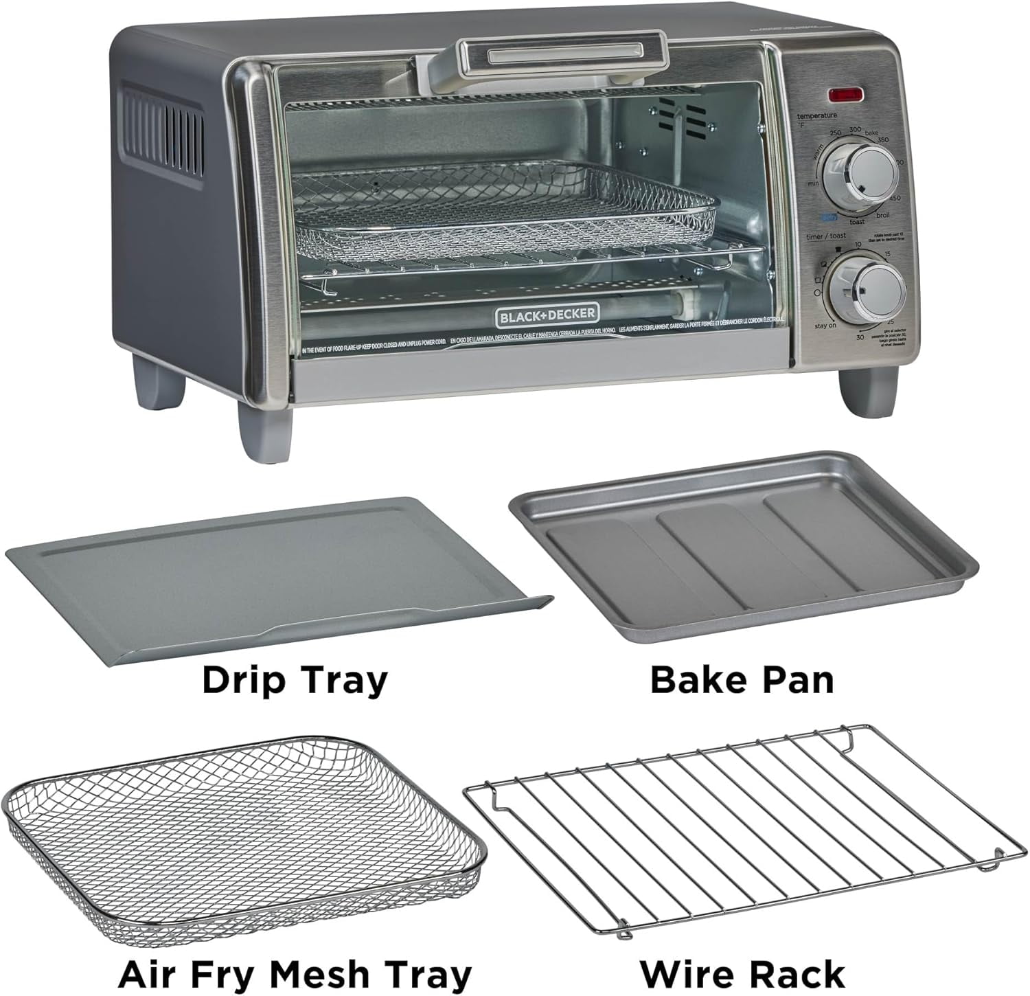 Crisp 'N Bake Air Fry Toaster Oven, Medium Capacity, 5-in-1 Multifunctional Countertop Convection Oven with EvenToast Technology for Healthy Cooking