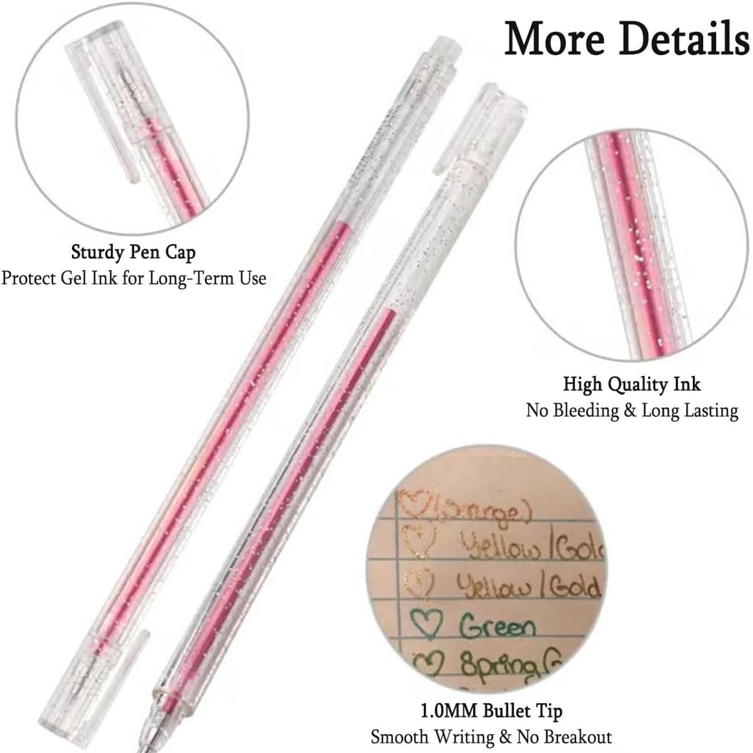 Implementarch Pens, Implementarch Glitter Gel Pen Set, Iridescent Glitters Gel Ink Pen Set, Gel Marker Set Colored Pen for Drawing 12PCS