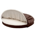 thumbnail image 6 of FurHaven Pet Products Faux Sheepskin Orthopedic Snuggery Burrow Pet Bed for Dogs & Cats - Espresso, 44" Base, 6 of 12