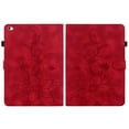 thumbnail image 3 of Case iPad 5th/6th/Pro 9.7 2016/2017/2018, Flower Pattern PU Leather Multi-Angle Viewing Stand Shockproof Flip Case with Card Slot, Magnetic Clasp, Pencil Slot, Auto Sleep/Wake, Red, 3 of 11
