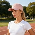 thumbnail image 7 of XIAOCHA Women's Bow Embroidered Dad Hat Breathable Outdoor Sun Protection Baseball Cap for City Strolls Trucker Hat,Pink, 7 of 7