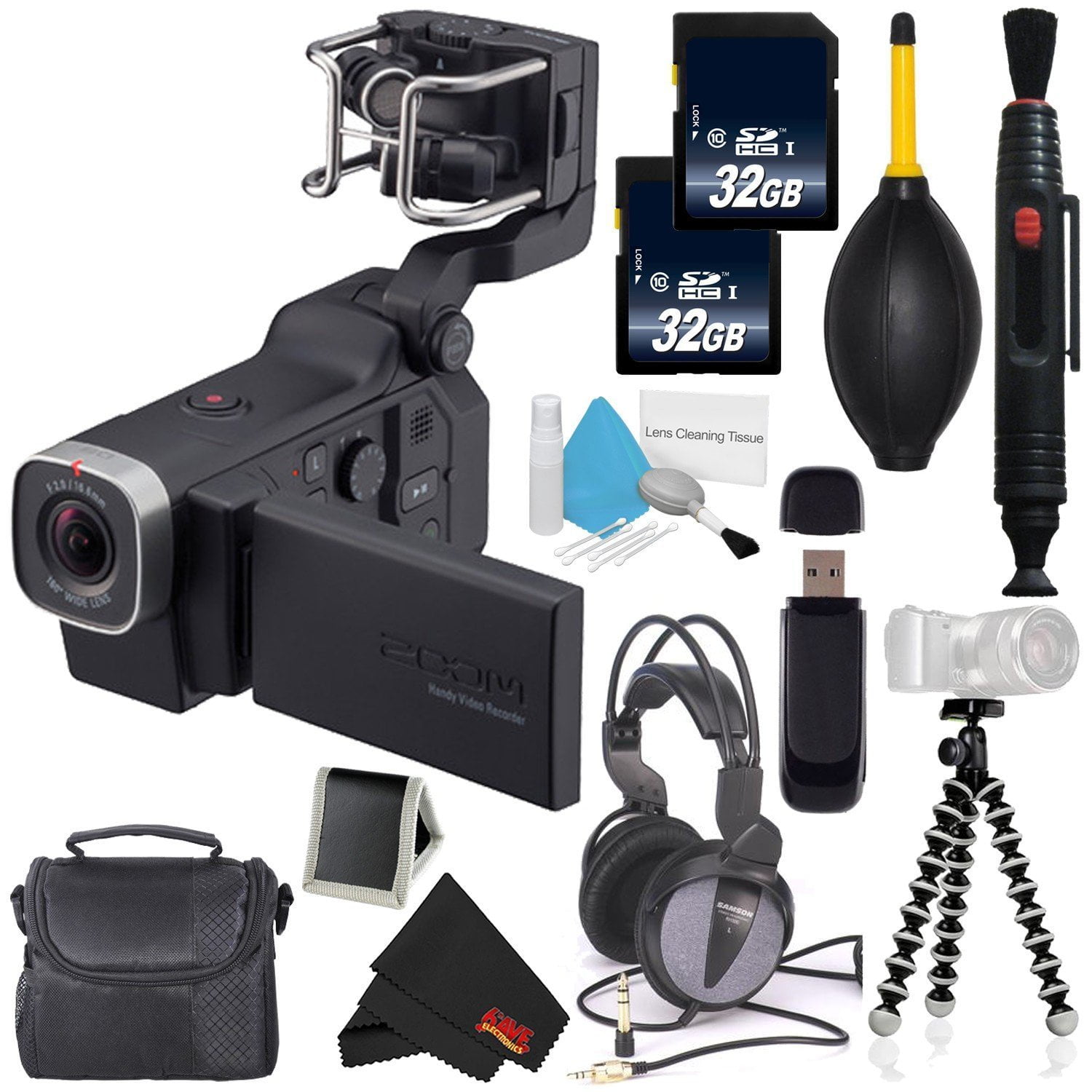 Zoom Q8 Handy Video Recorder ZQ8 + Joby GorillaPod + Samson RH300 ...