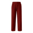 thumbnail image 4 of CPNG Teenagers Boys Straight Wide Leg Pants Drawstring Elastic Waist Corduroy Loose Boys' Pants Sweatpants(Red,11-12 Years), 4 of 7