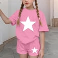 thumbnail image 6 of Girls Summer Outfits 2 Piece Clothes Solid Color Short Sleeve Top and Casual Short Sets Activewear Pink 11-12Years, 6 of 7