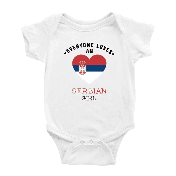 Everyone Loves an Serbian Girl Baby Bodysuit Baby Clothes (White, 3-6 Months)