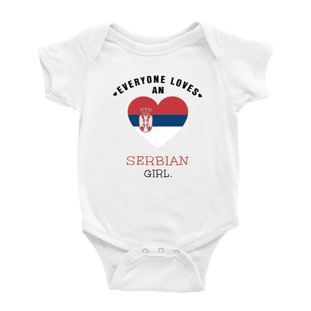 

Everyone Loves an Serbian Girl Baby Bodysuit Baby Clothes (White 18-24 Months)
