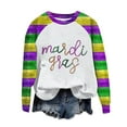 thumbnail image 2 of Outfmvch Mardi Gras Shirts for Women Plus Size Carnival Shirt Sparkling Tops for Women Mardi Gras T-shirt Mardi Gras Sweatshirts for Women Fall Essentials Women Pink Xl, 2 of 4