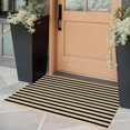 thumbnail image 3 of SUNDEREY 2'x3' Outdoor Rugs,Brown and Black Striped Rug,Washable Small Front Door Mat Farmhouse Front Porch Rug Decor,Cotton Entryway Rug for Kitchen Hallway Bedroom Laundry Room, 3 of 7