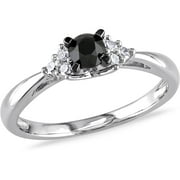 1/2 Carat T.W. Round Diamond Engagement Ring in Sterling Silver