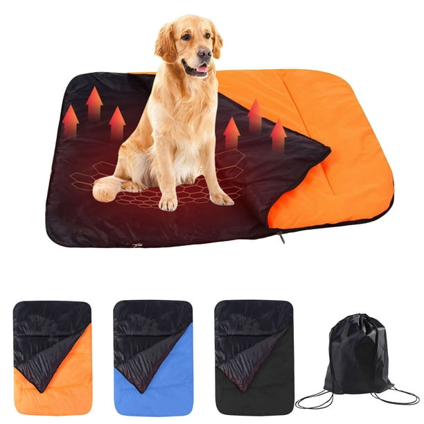 Saco de Dormir Calefactable para Mascotas de 5 V con Control Inteligente de Tres Temperaturas | Tejido de Nailon | Interfaz de Alimentación | Cremallera Bidireccional | Tamaño Grande | Almacenamiento