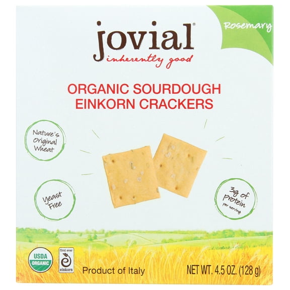 Jovial Sourdough Einkorn Crackers Rosemary, 4.5 Oz.
