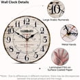 thumbnail image 2 of 14 Inch Retro Vintage French Country Style Round Wooden Wall Clock Silent Battery Operated Non-Ticking Decorative Clock for Kitchen Farmhouse Bedroom Home Wall, 2 of 7