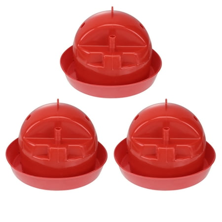 

3pcs Automatic Water Drinkers Poultry Water Feeders Drinking Water Bowl Farming Supplies for Small Duck Geese Chicken (Red)