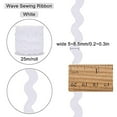 thumbnail image 2 of 1 Roll 27yd/25m RIC Rac Trim Ribbon Wave Sewing Bending Fringe Trim for Sewing Flower Making Wedding Party Lace Ribbon Craft White, 2 of 8