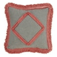 thumbnail image 2 of SARO 138.CY18S 18 in. Square Cotton Fringe Lace Applique Down Filled Pillow - Chambray, 2 of 5