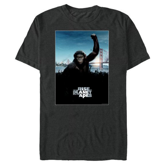 Rise of the Planet of the Apes Caesar Ape Army Movie Poster - Short Sleeve Blended T-Shirt for Adults - Customized-Dark Heather