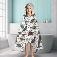 thumbnail image 6 of White Dinosaurs Label Pattern Hooded Bath Towel，60"x35" for Ages 3 To 12 Kids, Quick Dry Lightweight Soft Microfiber Hood Beach Towel Cover Up for Kids, 6 of 7