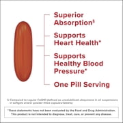 Ubiquinol CoQ10 100mg Softgels, Qunol Mega Ubiquinol 100mg - Superior Absorption - Active Form of Coenzyme Q10 for Heart Health & Healthy Blood Pressure Levels - 100 Count