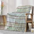 thumbnail image 7 of Green Grey Wooden Flannel Blanket for Bed, Farmhouse Vintage Stripes Soft Cozy Warm Couch Throw Blanket, Lightweight Fluffy Plush Bedding Blankets for Sofa Decor All Season 60"x80", 7 of 7