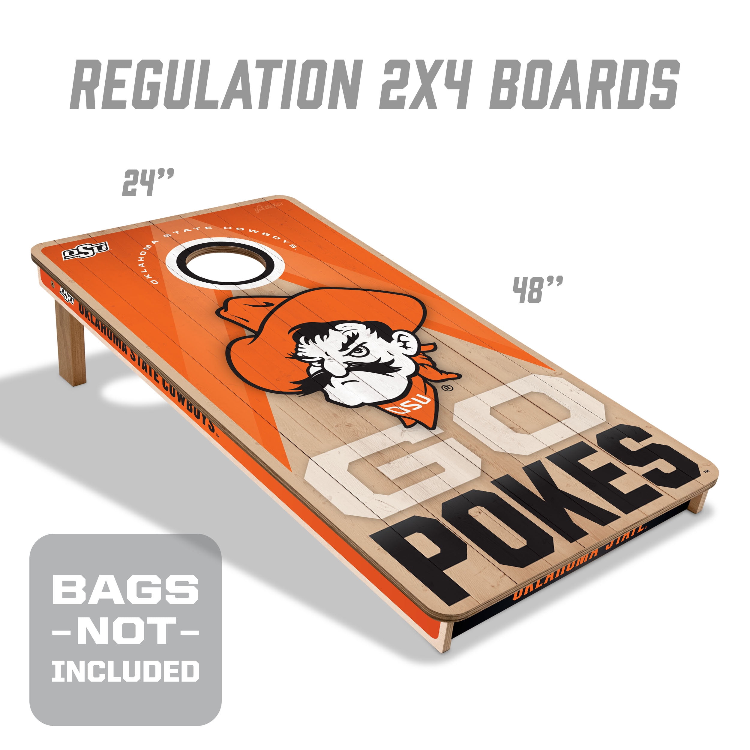 YouTheFan NCAA Oklahoma St Cowboys 2X4 Slogan Series Cornhole NO BAGS