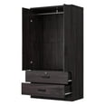 thumbnail image 3 of Pemberly Row Wood 2-Door Wardrobe Armoire with 2-Drawers Tobacco, 3 of 11