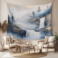 thumbnail image 2 of Navy Blue Mountain Tapestry for Bedroom Wall Hanging Tapestry, Vintage Abstract Art Ceiling Backdrop Tapestries Poster Blanket Wall Decor for Teens Room Living Room Dorm 59" x 90", 2 of 8