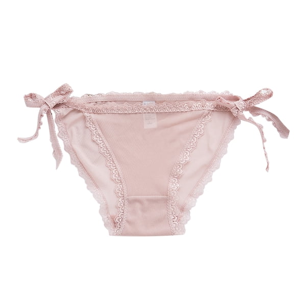PMVFHDE Panties For Women Lace Adjustable Tie Side Sheer Mesh Crotch Panties Lingerie Low Rise Briefs 2026 Beige,L