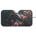 thumbnail image 3 of Xixirimido Car Windshield Sun Shade Universal Fit for SUV Truck Sedan Auto Front Window Sunshade Sun Visor Block UV Rays Keep Cool Car Accessories, Japanese Dragon Pink Roses, 3 of 8