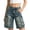 Blue, variant on Breezora High Waist Distressed Denim Shorts for Women Straight Knee Length Cargo Pants with Pockets Casual Pull On Summer Bottoms Loose Fit