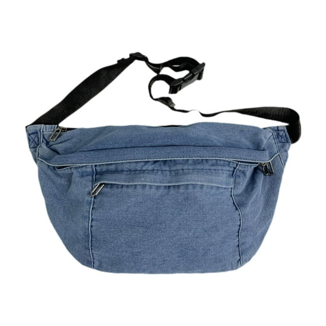 Riñonera para mujer, bolso de hombro informal, regalo de San Valentín, para viajes diarios, senderismo Azul claro