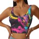thumbnail image 1 of Balery Neon Gothic Skull Moon Sujetadores deportivos con espalda cruzada para mujer, acolchados, sin costuras, de alto impacto, ideales para yoga, gimnasio, entrenamiento y fitness.-, 1 of 8