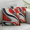 thumbnail image 3 of Acheng Red Grey Black Stripes Outdoor Throw Pillow Covers Kids Geometric Pillow Covers Home Decor Set for Teens Geometry Abstract Art Square Cushion Covers Set of 2 Modern Striped Art 24x24in, 3 of 7
