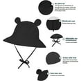 thumbnail image 2 of Wide Brim Hats Cute Baby summer Sun hat UPF 50+ toddler Adjustable bucket hats sun protective with Chin Strap for kids boys and girls black 2-4T, 2 of 7