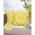 thumbnail image 6 of Outdoor Pillow Covers Pack of 2, Abstract Boho Gold and White Floral Waterproof Throw Pillowcase Cushion Cases, Vintage Aesthetic Decorative Pillow Cover for Couch Sofa Home Bed Patio, 6 of 6
