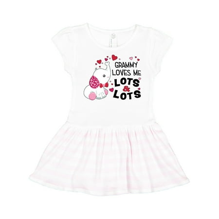 

Inktastic Grammy Loves Me Lots and Lots- cute elephant Gift Toddler Girl Dress