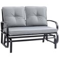 thumbnail image 1 of Outsunny 2-Person Outdoor Glider Chair, Patio Double Rocking Loveseat with Steel Frame and Cushions for Backyard, Garden and Porch, Grey, 1 of 9
