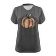 thumbnail image 4 of TKLPEHG Plus Size Halloween Pumpkin Shirt Women Fashion V Neck Fall Graphic Tee Short Sleeve Thanksgiving Gift Tops T-Shirt (Gray,XXL), 4 of 4