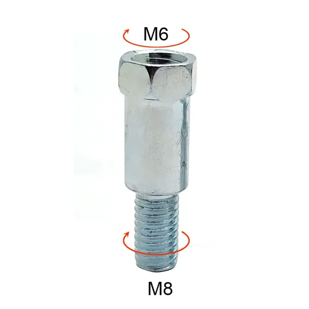 Desde China Adaptador de espejo retrovisor for motocicleta M8 8MM 6MM M6 Tornillo de aumento de cambio de rosca derecha/izquierda en sentido horario/antihorario