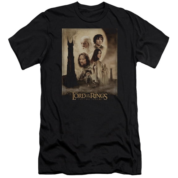 Lord of the Rings Tt Poster Premium Canvas Adult Slim Fit 30/1 T-Shirt Black