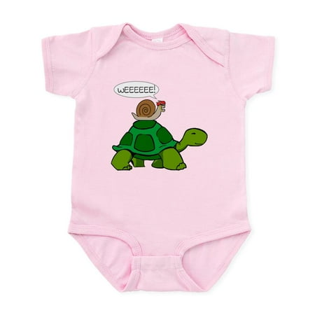 

CafePress - Snail On Turtle Body Suit - Baby Light Bodysuit