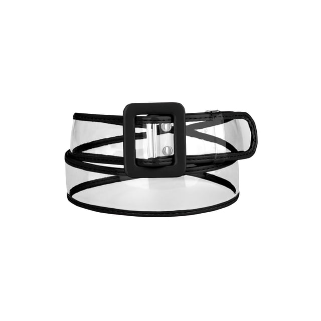 Cinturones de Cintura Transparentes INSPIRE CHIC para Mujeres, Cinturón Delgado Talla Grande para Jeans, Vestidos y Abrigos hasta 95cm/37.4" Negro