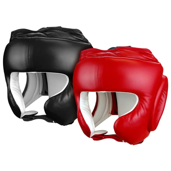 Genuine Leather Boxing Head gear Boxing MMA, Kickboxing, Muay Thai Open Chin Head guard