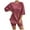 Red, variant on Women's Ribbed Short Sleeve Top and Shorts 2 Piece Loungewear Set Comfortable Casual Outfit with Pockets Stylish Summer Wear