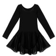 thumbnail image 3 of JanJean Little Girls Long Sleeves Gymnastic Leotard Ballet Dance Dress Ballerina Costume Tutu Dresses Black XS, 3 of 7