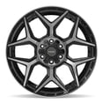 thumbnail image 2 of 4PLAY Wheels 4P06 22 Inch Rims and Tires Fit 6x135 & 6x139.7 22x9 Gloss Black Brushed with Tinted Clear - TerraMax RT 33x12.50/22 (Set of 4), 2 of 5
